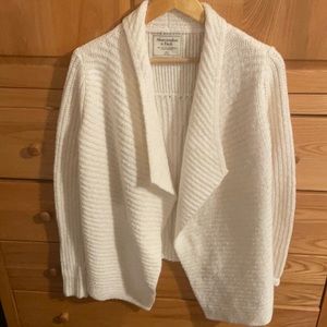 Cream, high/low sweater.